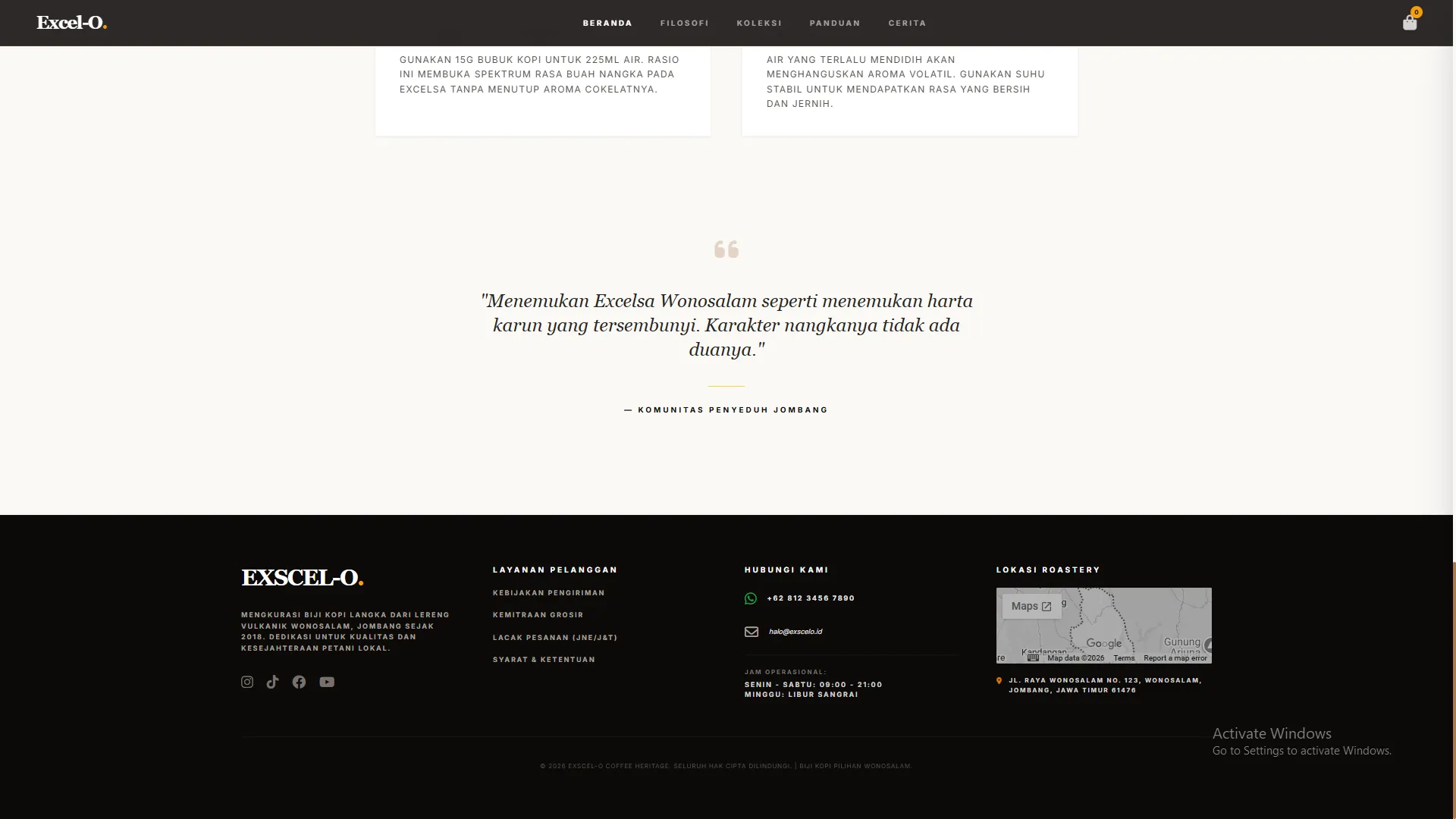 Website E-Commerce Excel-O