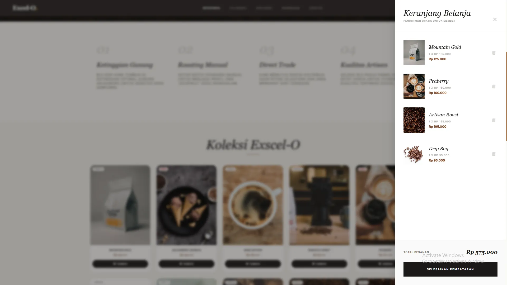 Website E-Commerce Excel-O